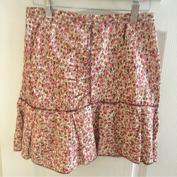 NINA RICCI • Paris• Pink Poppy Floral Linen Skirt 36| 4 Made in France - Picture 3 of 16